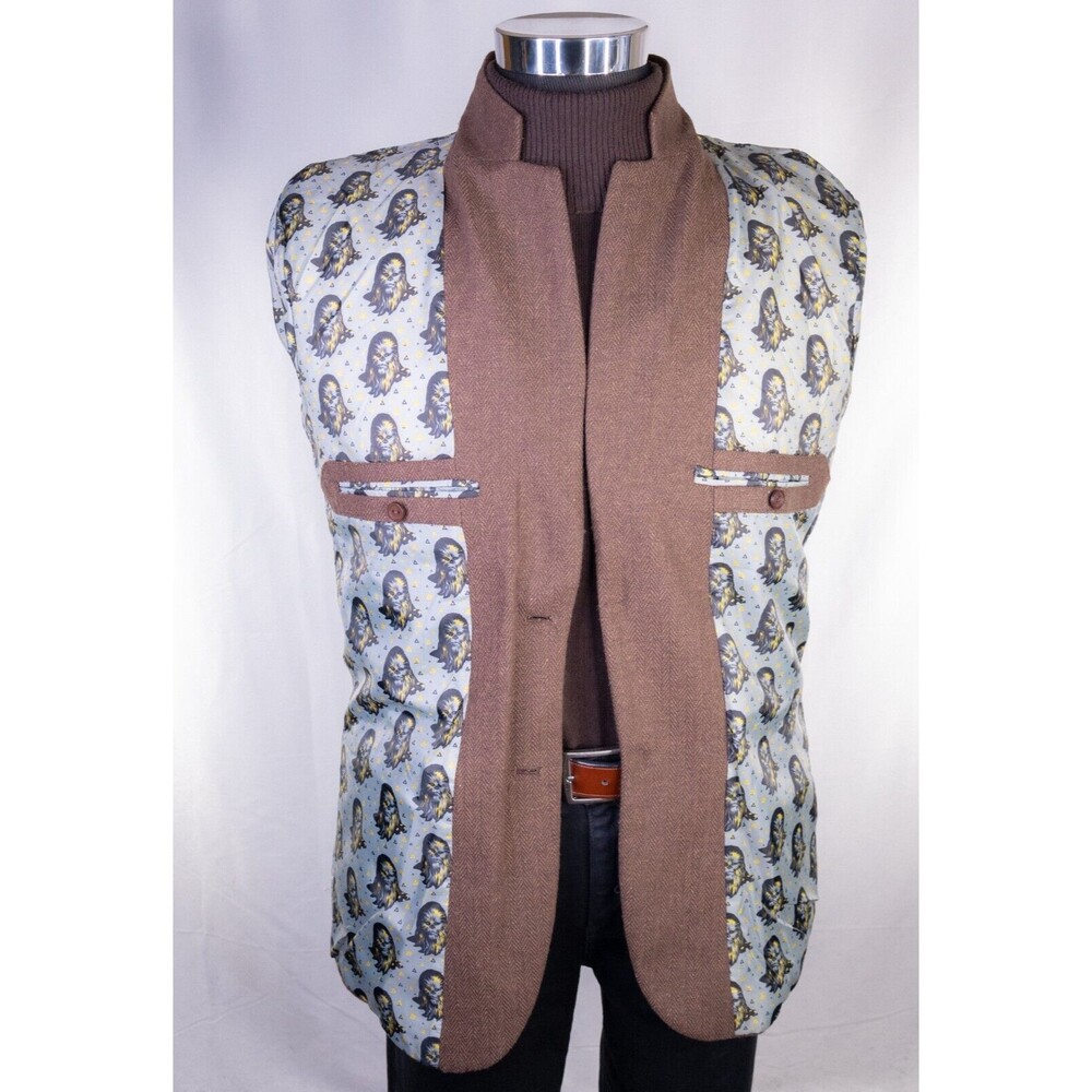 Star Wars Chewbacca M (40) Suit Jacket By Robe Factory Brown Blazer Sports Coat - Picture 9 of 14